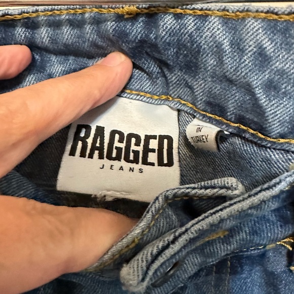 Ragged Priest Checker Blue Jeans Denim Womens 26 High Waist Mom Y2K 90's - Picture 2 of 5